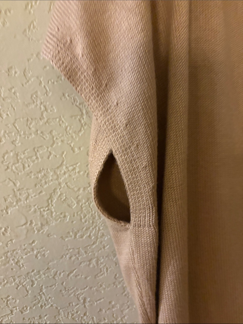 Off-the-Shoulder Women's Sweater in Light Taupe - Picture 6 of 7